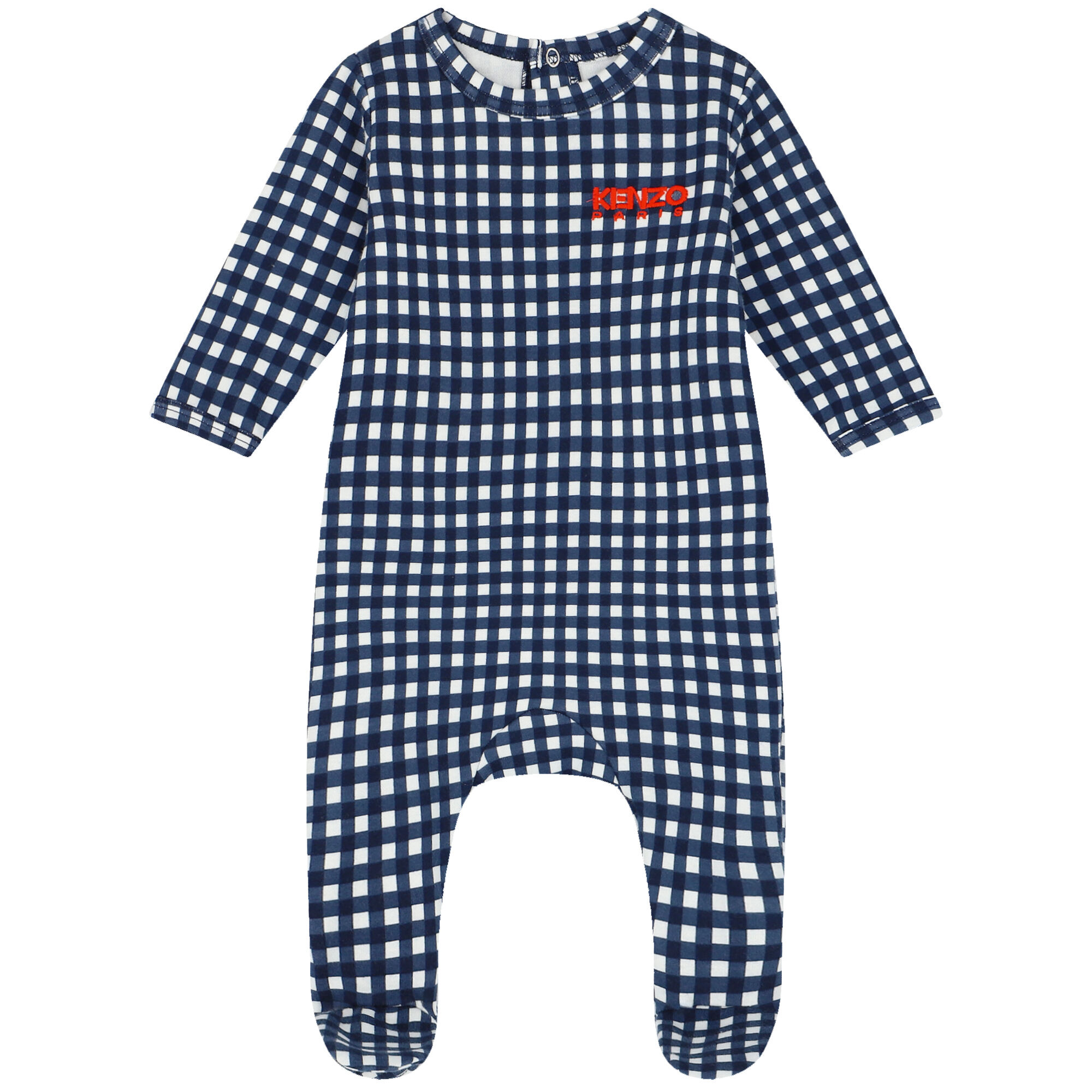 KENZO KIDS Baby Boys White & Navy Blue Logo Babygrows ( 2-Pack